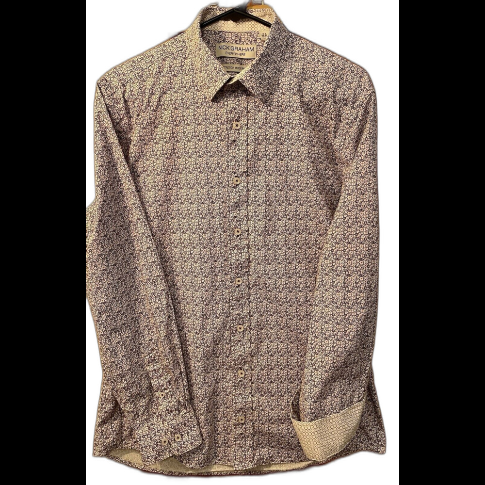 Nick Graham Everywhere Shirt Men’s Size 15.5 34-35 Med Stretch Modern Fit L S